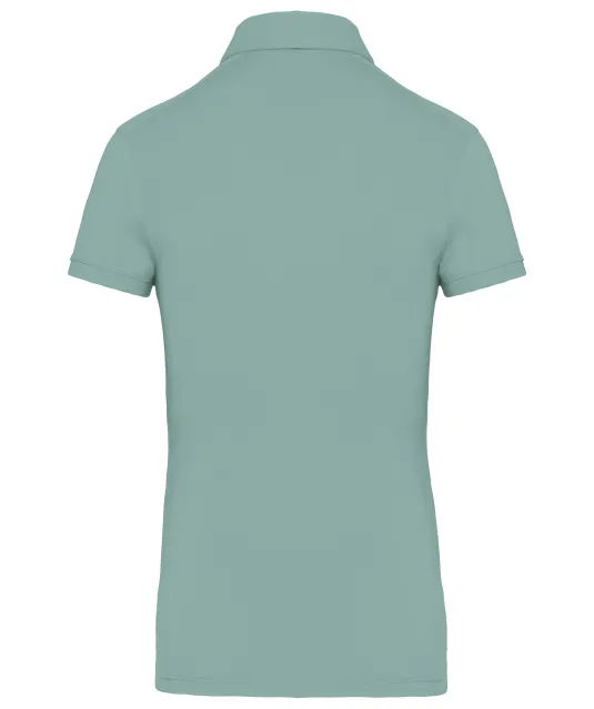 K263 - Damespolo korte mouwen van jersey Sage