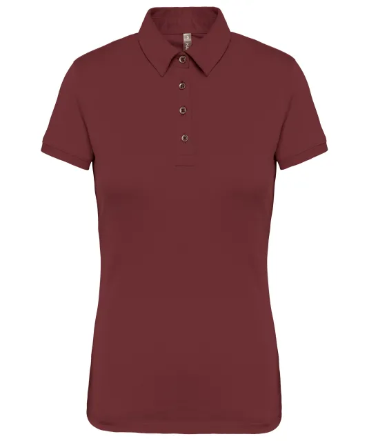 K263 - Damespolo korte mouwen van jersey Wine