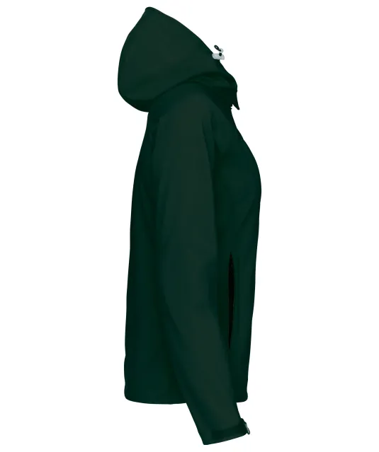 K414 - Dames softshell jas met afneembare capuchon Bottle Green