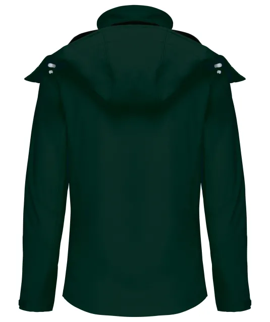 K414 - Dames softshell jas met afneembare capuchon Bottle Green