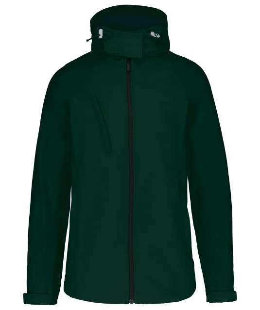 K414 - Dames softshell jas met afneembare capuchon Bottle Green