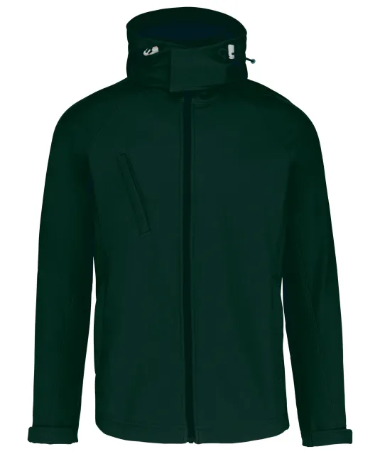 K413 - Heren softshell jas met afneembare capuchon Bottle Green