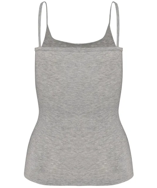K397 - Damestop met schouderbandjes Light grey heather