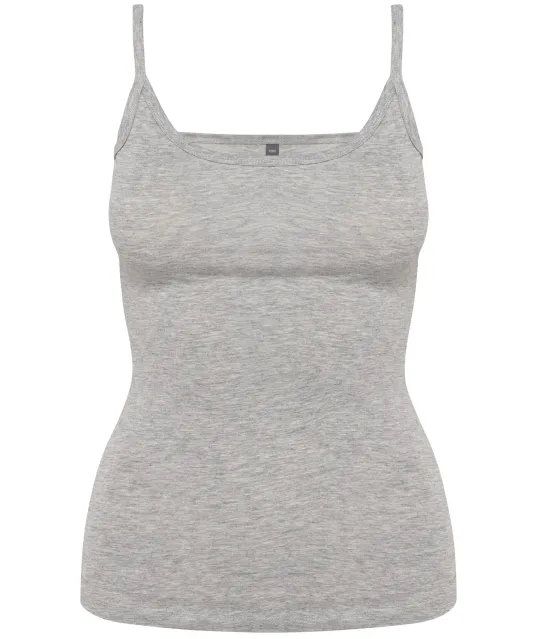 K397 - Damestop met schouderbandjes Light grey heather