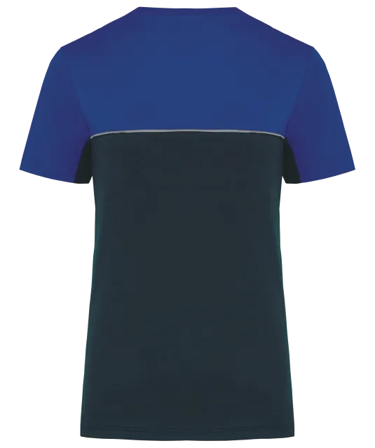 WK304 - Ecologisch tweekleurig uniseks T-shirt met korte mouwen Navy / Royal Blue