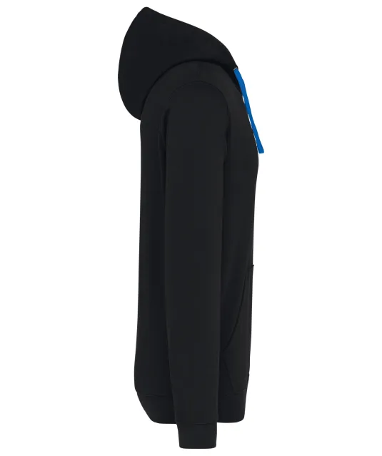 K446 - Sweater met contrasterende capuchon Black / Light Royal Blue