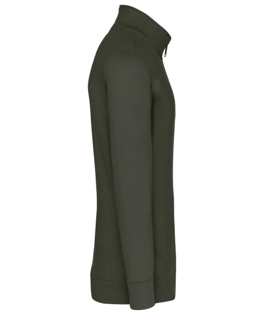 K487 - Sweater met ritskraag Dark Khaki