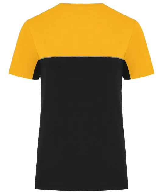 WK304 - Ecologisch tweekleurig uniseks T-shirt met korte mouwen Black / Yellow