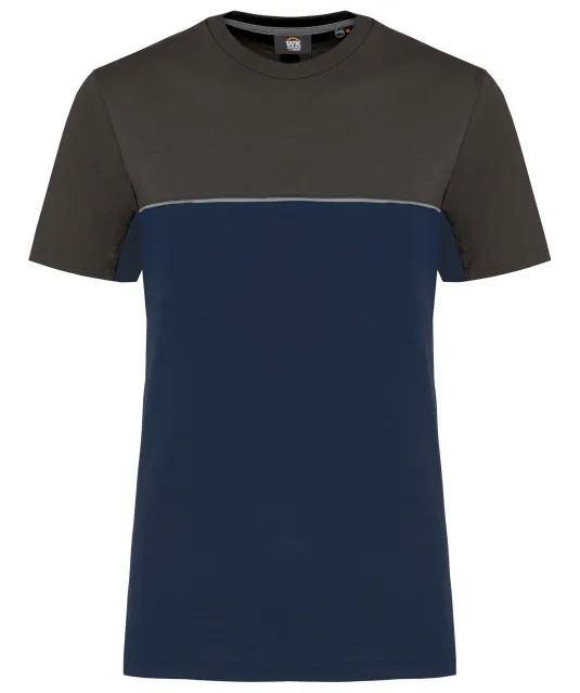 WK304 - Ecologisch tweekleurig uniseks T-shirt met korte mouwen Navy / Dark Grey