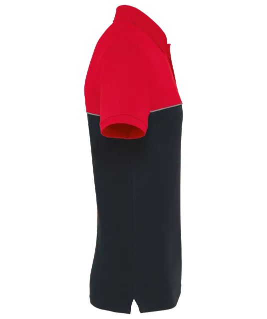 WK210 - Ecologische uniseks polo met korte mouwen in twee kleuren Black / Red