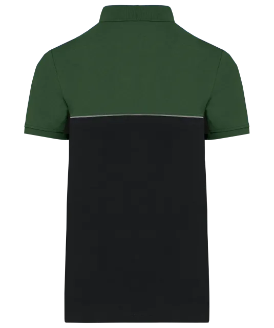 WK210 - Ecologische uniseks polo met korte mouwen in twee kleuren Black / Forest Green
