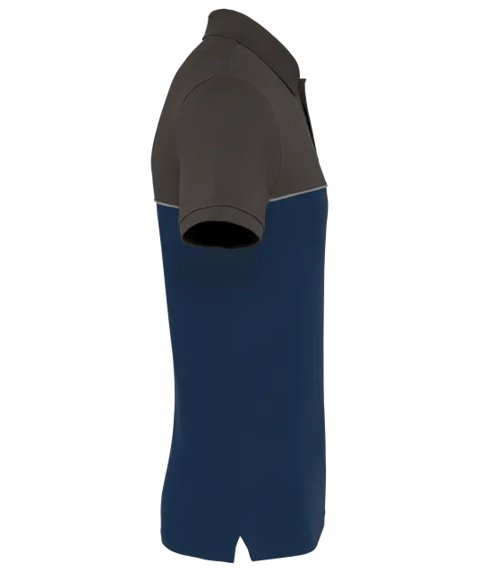 WK210 - Ecologische uniseks polo met korte mouwen in twee kleuren Navy / Dark Grey