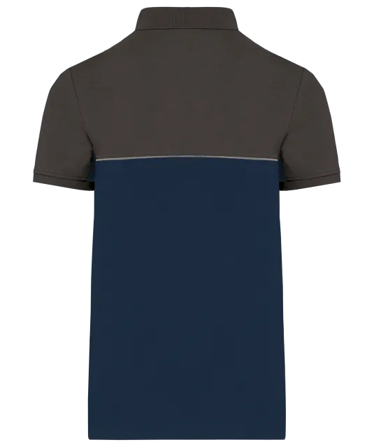 WK210 - Ecologische uniseks polo met korte mouwen in twee kleuren Navy / Dark Grey