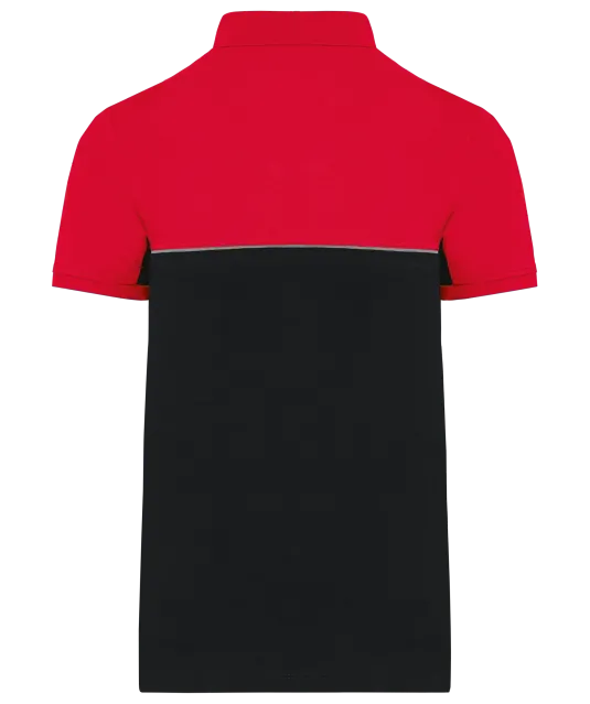WK210 - Ecologische uniseks polo met korte mouwen in twee kleuren Black / Red