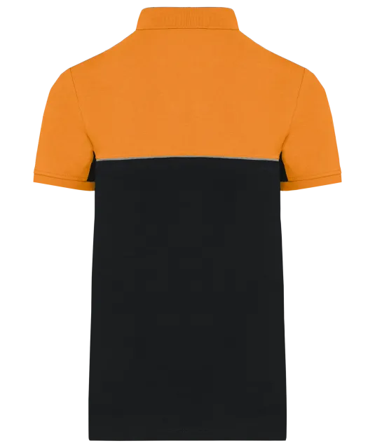 WK210 - Ecologische uniseks polo met korte mouwen in twee kleuren Black / Orange