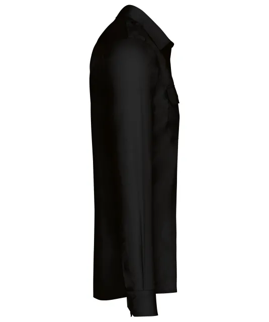 K505 - Herenpilootoverhemd lange mouwen Black