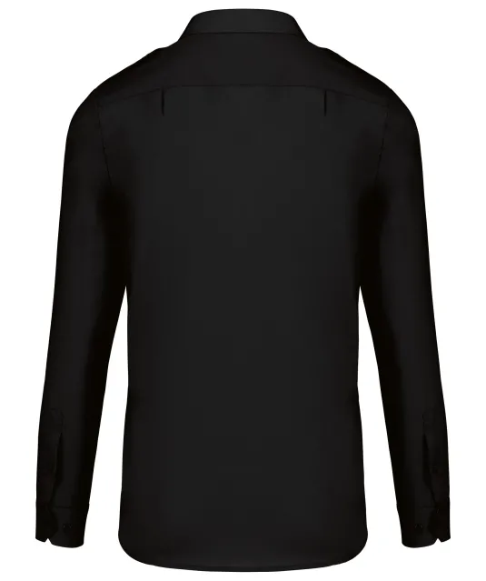 K505 - Herenpilootoverhemd lange mouwen Black