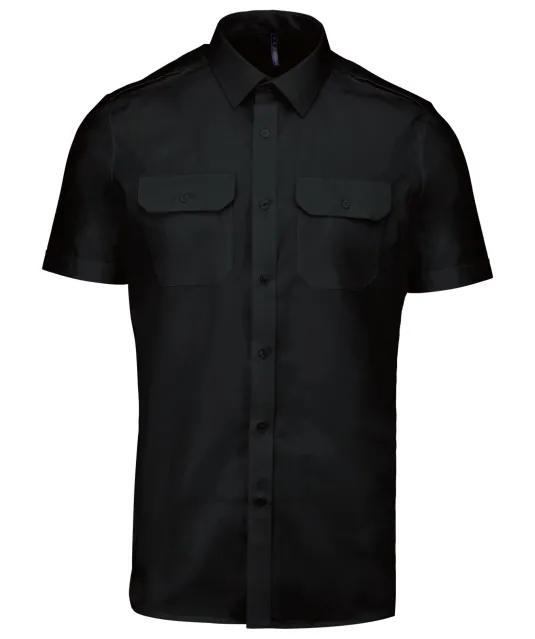 K503 - Herenpilootoverhemd korte mouwen Black