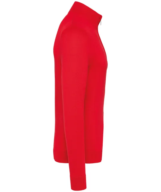 K970 - Heren pullover met ritskraag Red