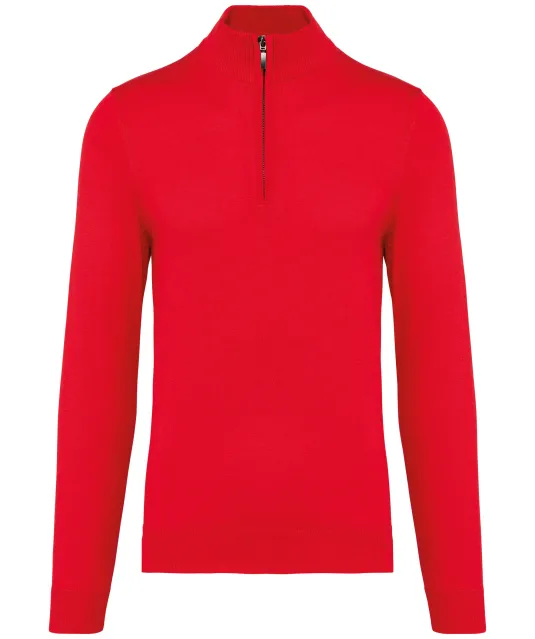K970 - Heren pullover met ritskraag Red