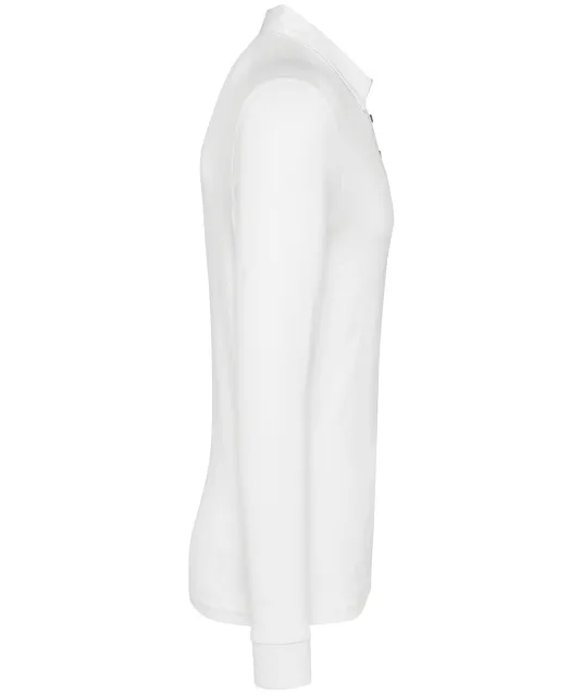 K264 - Herenpolo lange mouwen van jersey White