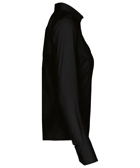 K506 - Damespilootoverhemd lange mouwen Black
