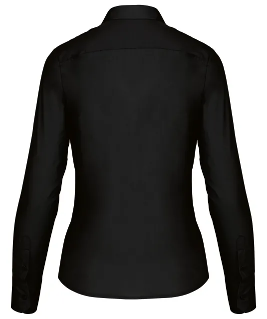 K506 - Damespilootoverhemd lange mouwen Black
