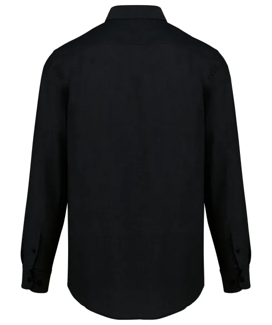 K533 - Heren Oxford overhemd lange mouwen Black
