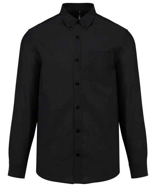 K533 - Heren Oxford overhemd lange mouwen Black