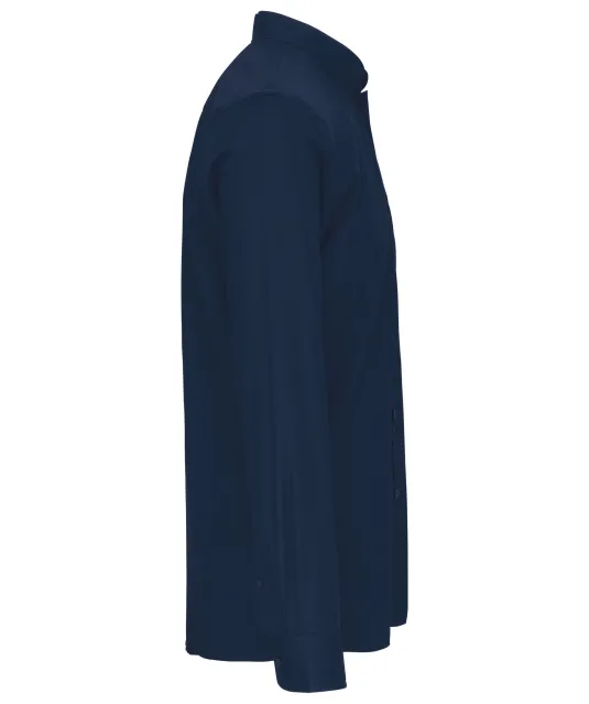 K515 - Herenoverhemd met "Mao" kraag lange mouwen Navy