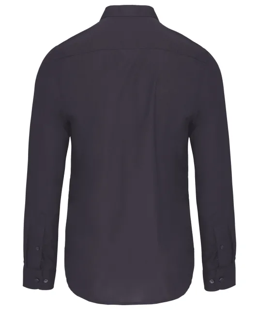 K515 - Herenoverhemd met "Mao" kraag lange mouwen Zinc
