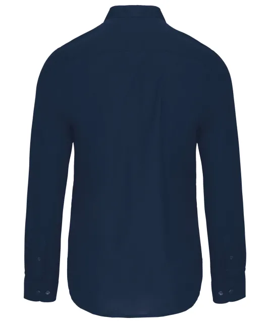 K515 - Herenoverhemd met "Mao" kraag lange mouwen Navy