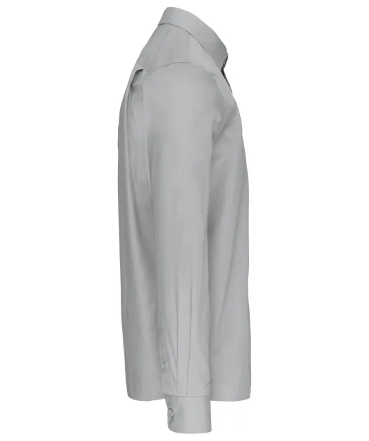 K541 - Heren poplin overhemd lange mouwen Snow Grey