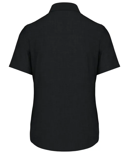 K536 - Dames Oxford blouse korte mouwen Black
