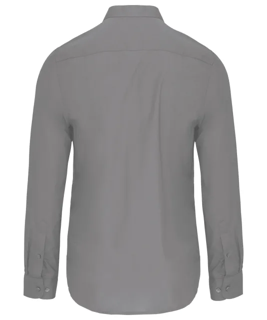 K515 - Herenoverhemd met "Mao" kraag lange mouwen Silver