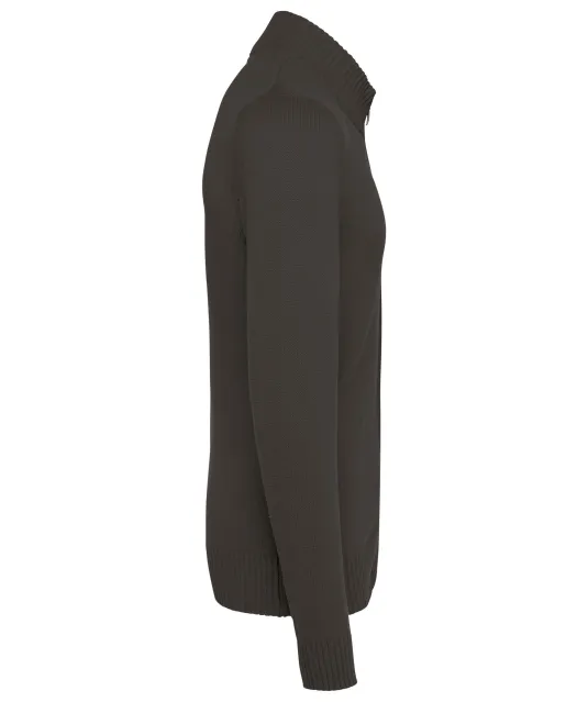 K971 - Heren cardigan met rits Dark Grey