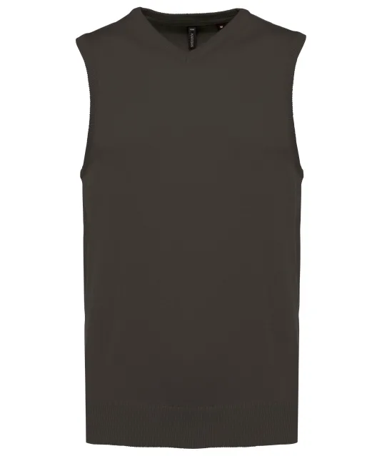 K969 - Heren spencer met v-hals Dark Grey