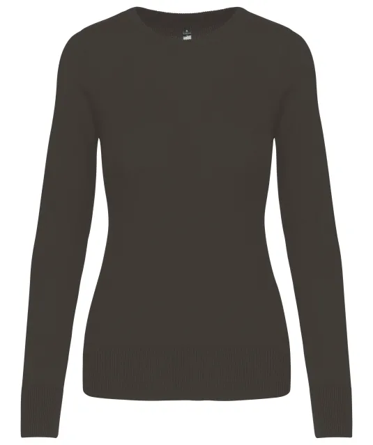K968 - Damespullover ronde hals Dark Grey