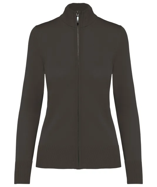 K962 - Dames cardigan met rits Dark Grey