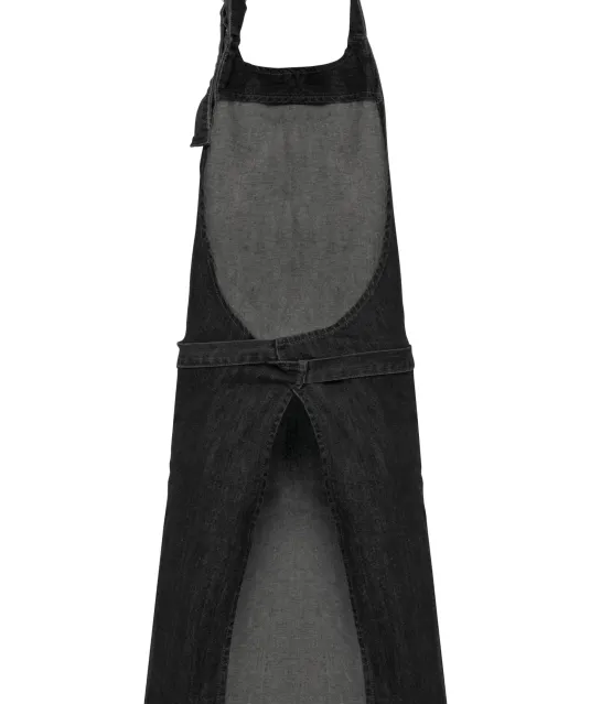 K885 - Katoenen schort met zak Black Denim