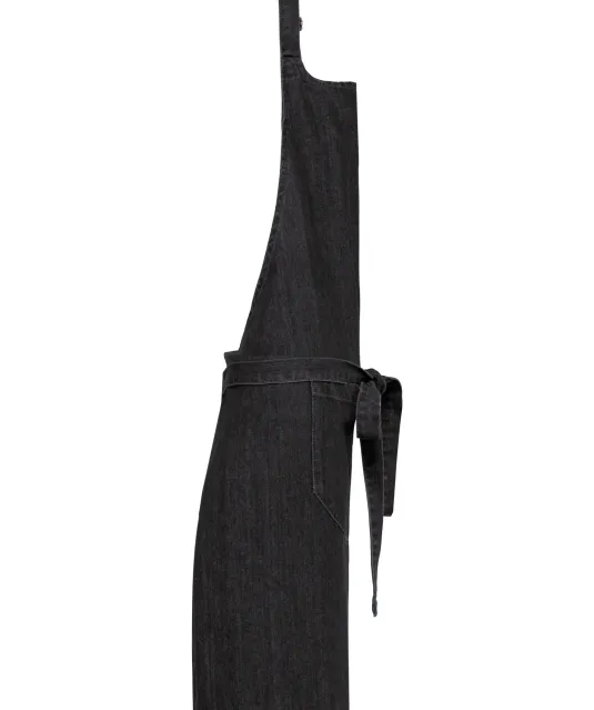 K885 - Katoenen schort met zak Black Denim