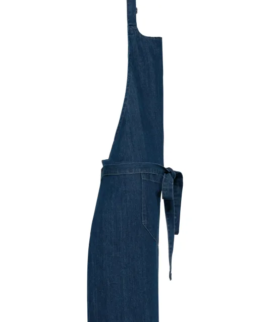 K885 - Katoenen schort met zak Denim