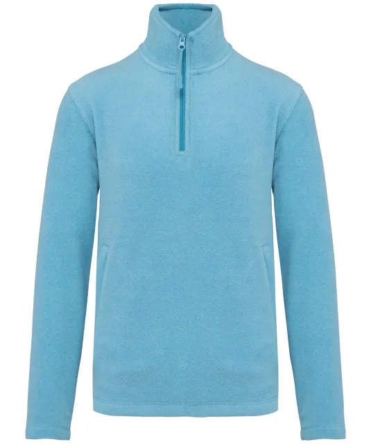 K912 - Enzo - Fleece met ritskraag Cloudy blue heather