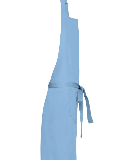 K885 - Katoenen schort met zak Sky Blue