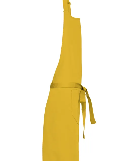 K885 - Katoenen schort met zak Mustard
