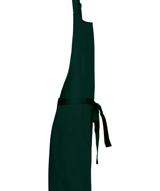 K885 - Katoenen schort met zak Bottle Green