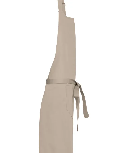 K885 - Katoenen schort met zak Beige