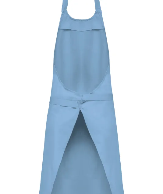 K885 - Katoenen schort met zak Sky Blue