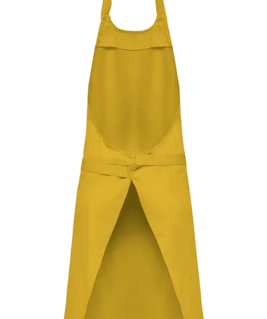K885 - Katoenen schort met zak Mustard