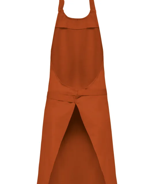 K885 - Katoenen schort met zak Burnt Orange